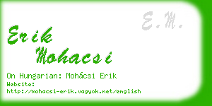 erik mohacsi business card