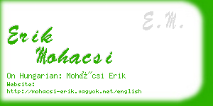 erik mohacsi business card